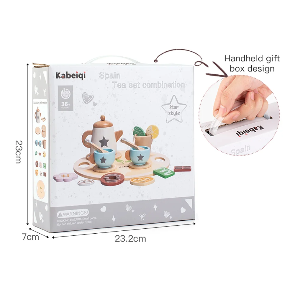 Wooden Tea Party Playset for Kids - Educational Pretend Play Gift Set