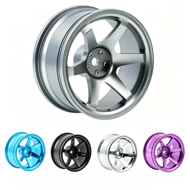TxxRcss 1/10 RC Drift Tires And Aluminum Wheels Rims Rally Racing Tyres 12mm Hex for 1:10 Scale On Road Touring Street Car Tamiy 5