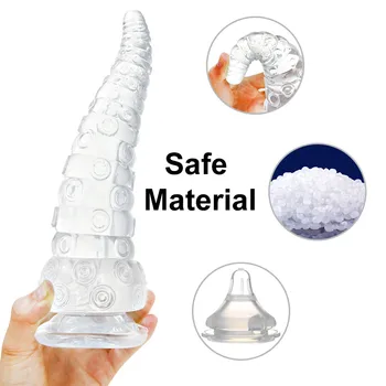 Realistic Silicone Animal Dildo Vaginal Stimulator Monster Anal Plug Huge Tentacle Dildos Adult Sex Toys for Men Women Big Penis 4