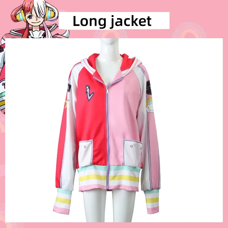 thumbnail image 1 of Disfraz de cosplay de One Piece de Uta, peluca roja de Uta, accesorios para auriculares, abrigo y blusas de The Singer Of The World, disfraces de fiesta de Halloween, 1 of 5