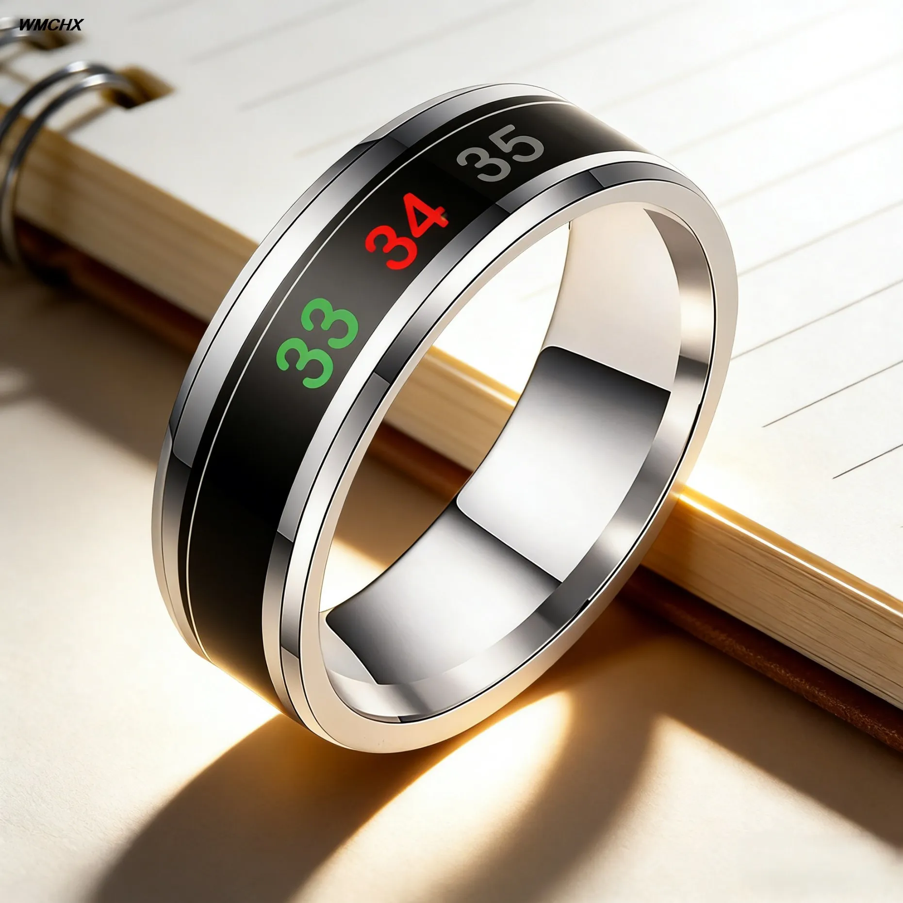 Anello Intelligente Multifunzionale in Acciaio Inossidabile per Coppie, Sensibile alla Temperatura e all'Umore, Gioiello Impermeabile - immagine 6