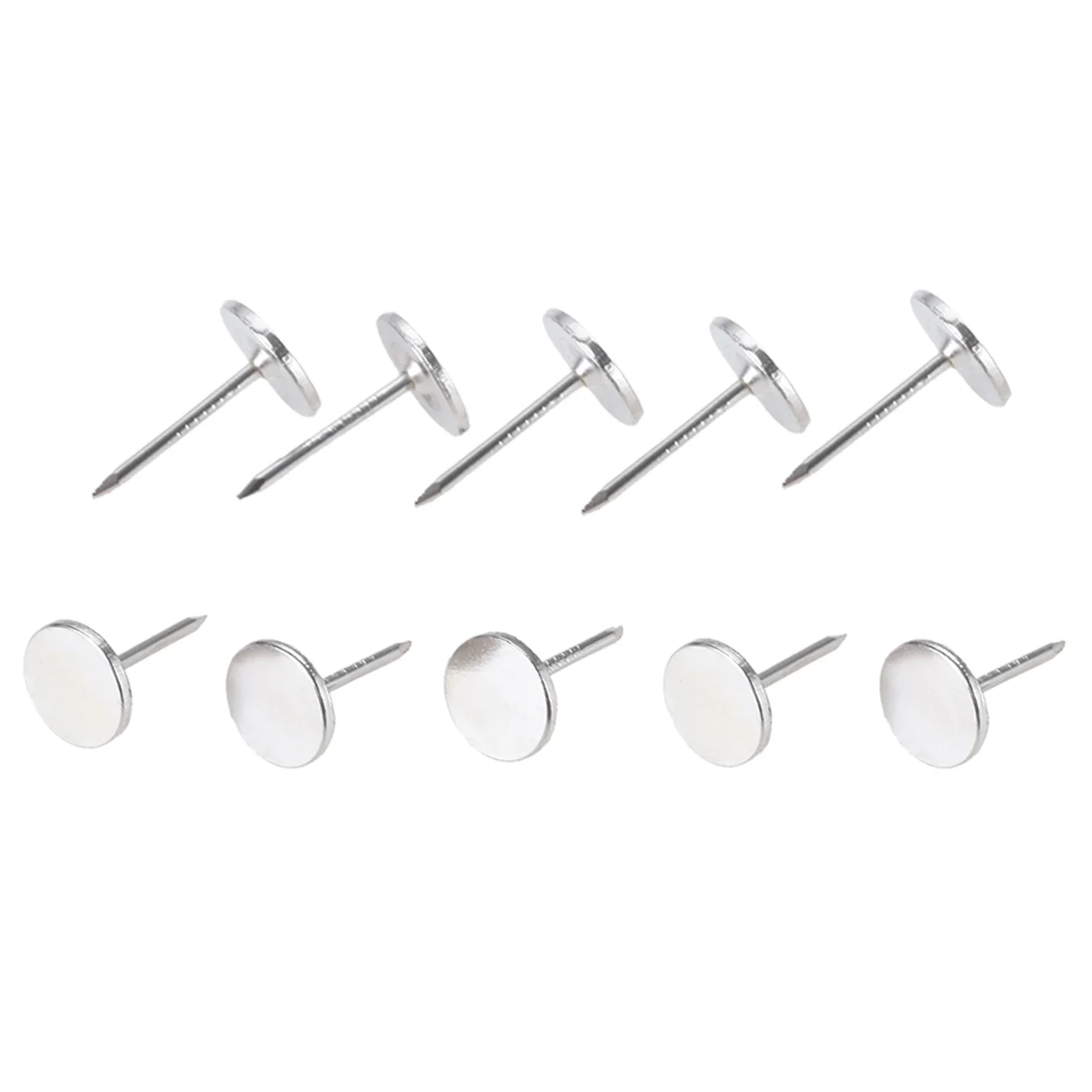 10pcs Silver Upholstery Nails Flat Head Metal Pushpin 11mmx17mm Vintage Tacks Antique Stud Jewelry Case Wine Box Sofa Decoration