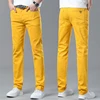 Classic Men's Regular Fit Pink Red Yellow Jeans Business Fashion Denim Advanced Stretch High Quality Cotton Trousers Male Pants 1