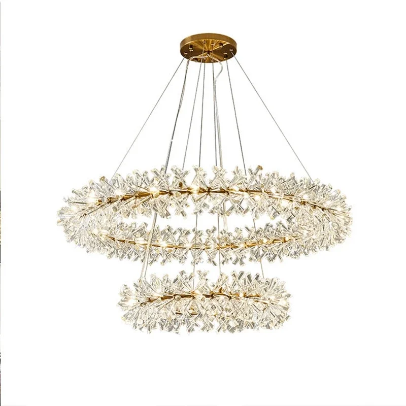 

2022 New Crystal Flower Ceiling Chandelier Led Luxury Indoor Lighting Home Decoration For Living Room Bedroom Restaurant