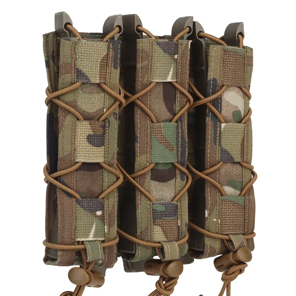 Tiger Type Long Triple Mag Pouch Molle Magazine Carrier for Flashlight Pistol Extended Mag UMP9 UMP40 UMP45 MP5 MP9 MP10 MPX 2