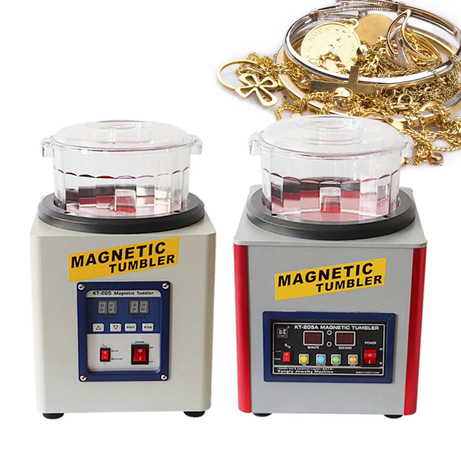 

KT-205/KT-205AElectro Magnetic Tumbler Jewelry Polisher - 800g Capacity, 2800rpm, for Polishing Gold and Silver