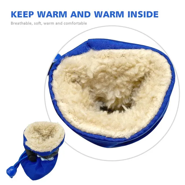 4pcs Antiskid Puppy Shoes Pet Protection Soft-soled Pet Shoes Winter Waterproof Prewalkers Soft Supplies Pet Paw Care Supplies 5