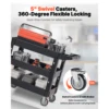 SucceBuy 2/3 Shelf Utility Service Cart Dolly with 360° Swivel Wheels Ergonomic Storage Handle for Warehouse/Garage/Cleaning