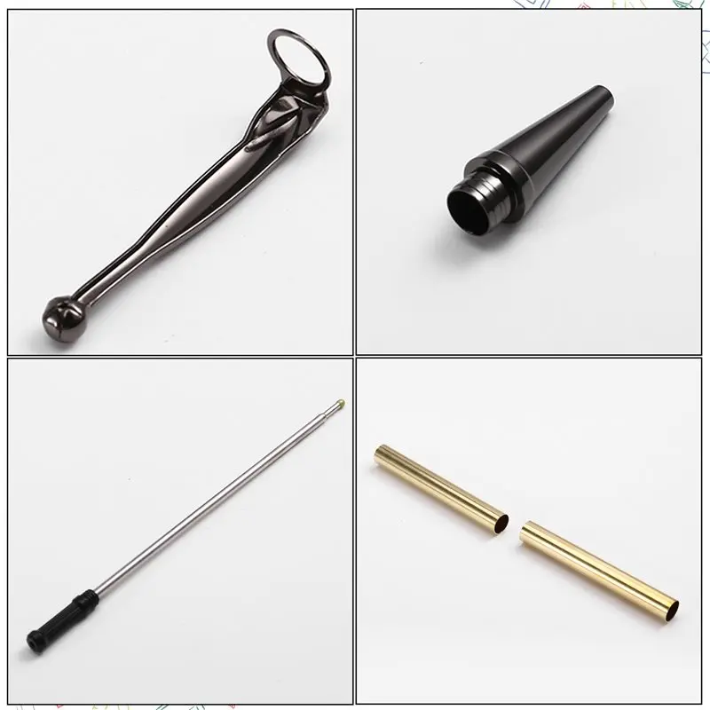 TTKK-20 세트 슬림라인 펜 키트 7mm 리필 포함, 다양한 색상, DIY 목공 선반 공예용품 선물 제작용 건 그레이