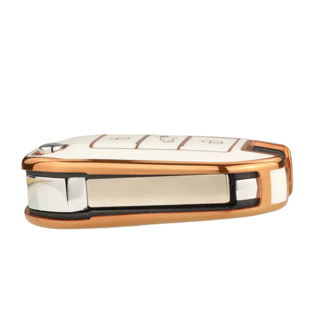 Premium 3-Button Flip Soft TPU Car Key Case Cover
