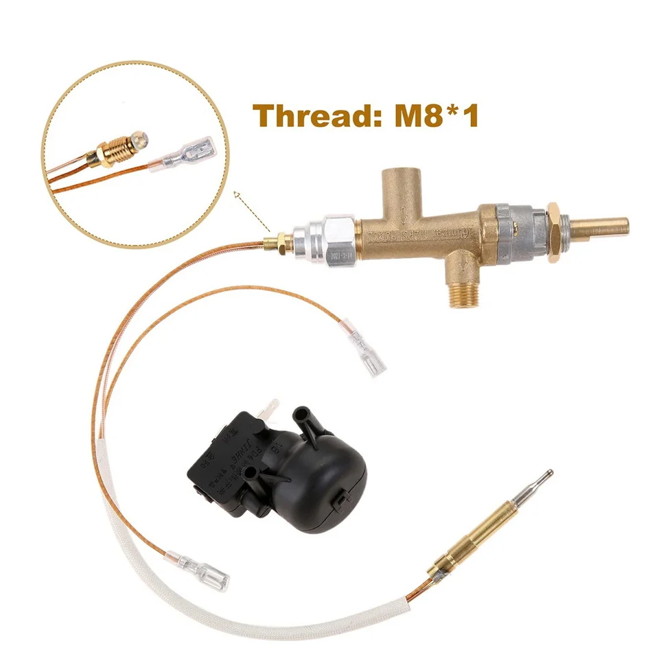 Gas Patio Heater Control Valve Thermocouple Sensor Dump Switch Knob Propane Lpg Fire Pit Control Safety Pilot Port Set DY