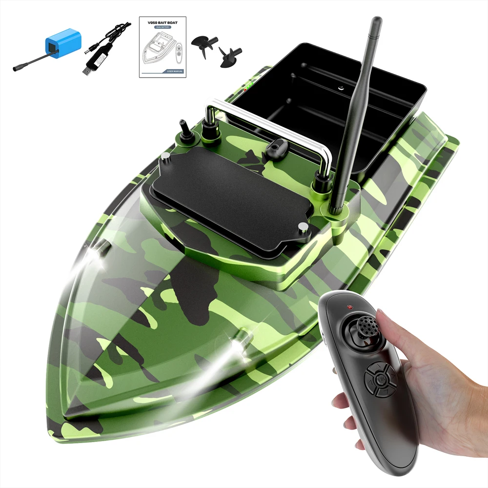 Fishing Bait Boat 500m Remote Control Bait Boat Dual Motor Fish Finder 2KG  Loading Support Automatic Cruise/Route Correction