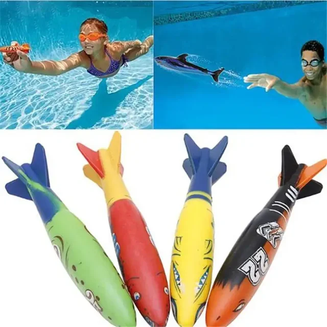 Jouet de lancer de fusée torpille, jeux de plongée en piscine, bâton sous-marin pour enfants, 1/3 pièces 1