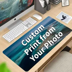 Custom Personalized Gaming Desk Mat - Custom Print with Your Photo, Available in Multiple Sizes, Perfect Office Desktop Gift - 30x60 cm (Dark blue)