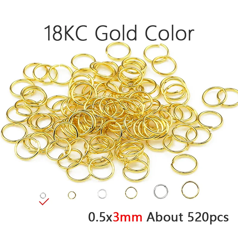 Gold-Plated Brass Jump Rings for Jewelry Making and Crafting