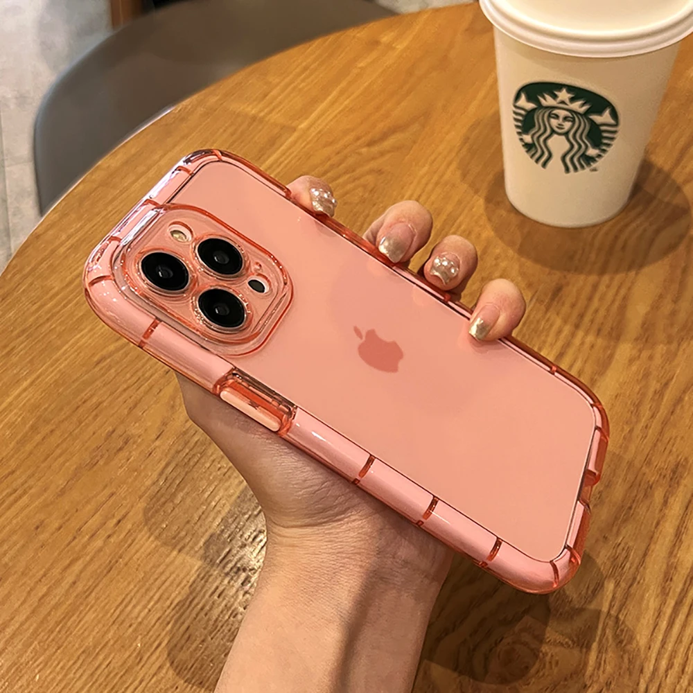 Elegant Transparent Shockproof Phone Case with Camera Protection and Soft Clear Back Cover