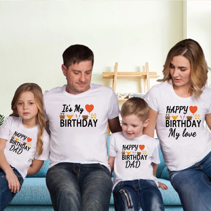 T-shirt joyeux anniversaire papa spinal fille fils famille mère