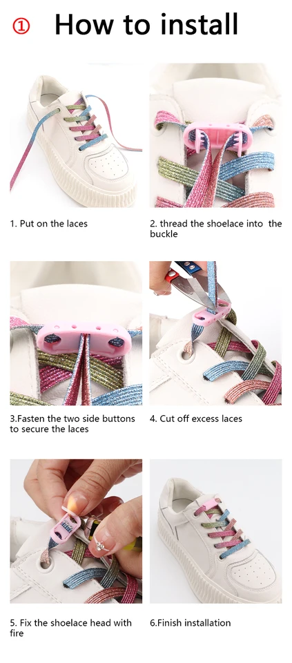 Sistema Chiusura Magnetica Scarpe Lacci Per Scarpe Elastici Magnetici Star Gifts - Sistema No Tie, Arcobaleno, Per Bambini E Adulti, Lunghi 100cm - Foto 9