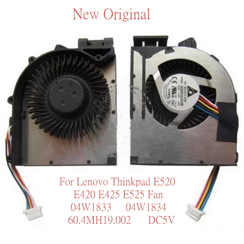 

New Original Laptop CPU Cooling Fan For Lenovo Thinkpad E520 E420 E425 E525 Fan 04W1833 04W1834 60.4MH19.002 DC5V