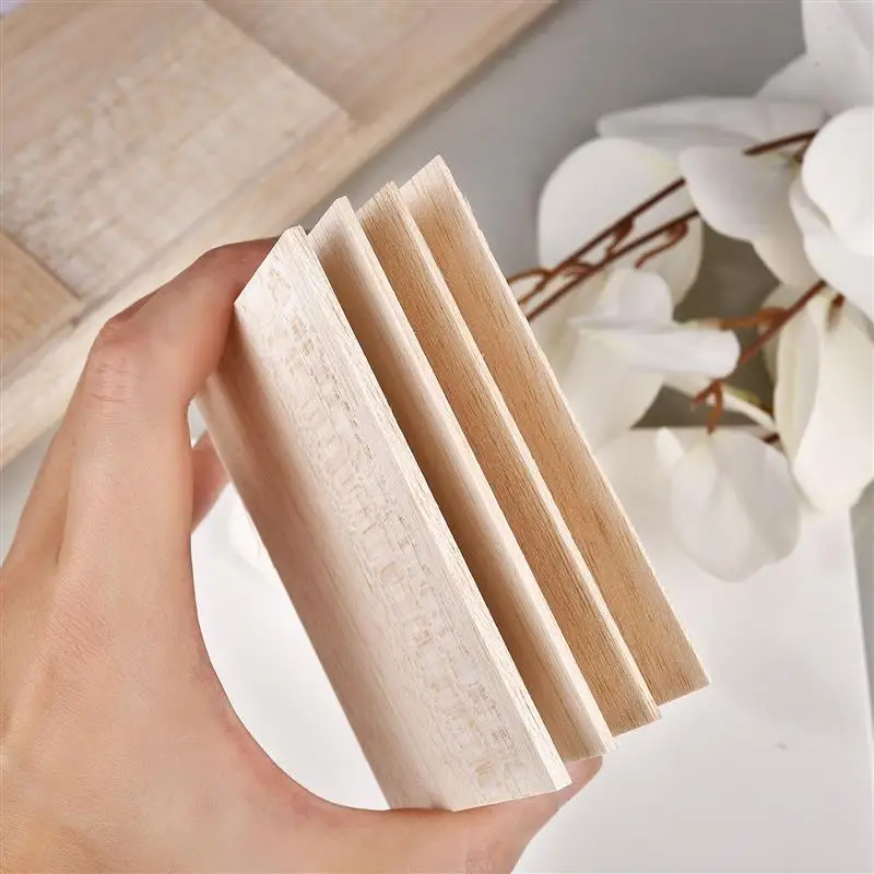 Rectangular Natural Round Balsa Wood Stick Woodcraft Flat Dowel for Kid  Model Making DIY Craft Home Wedding Party Decoration