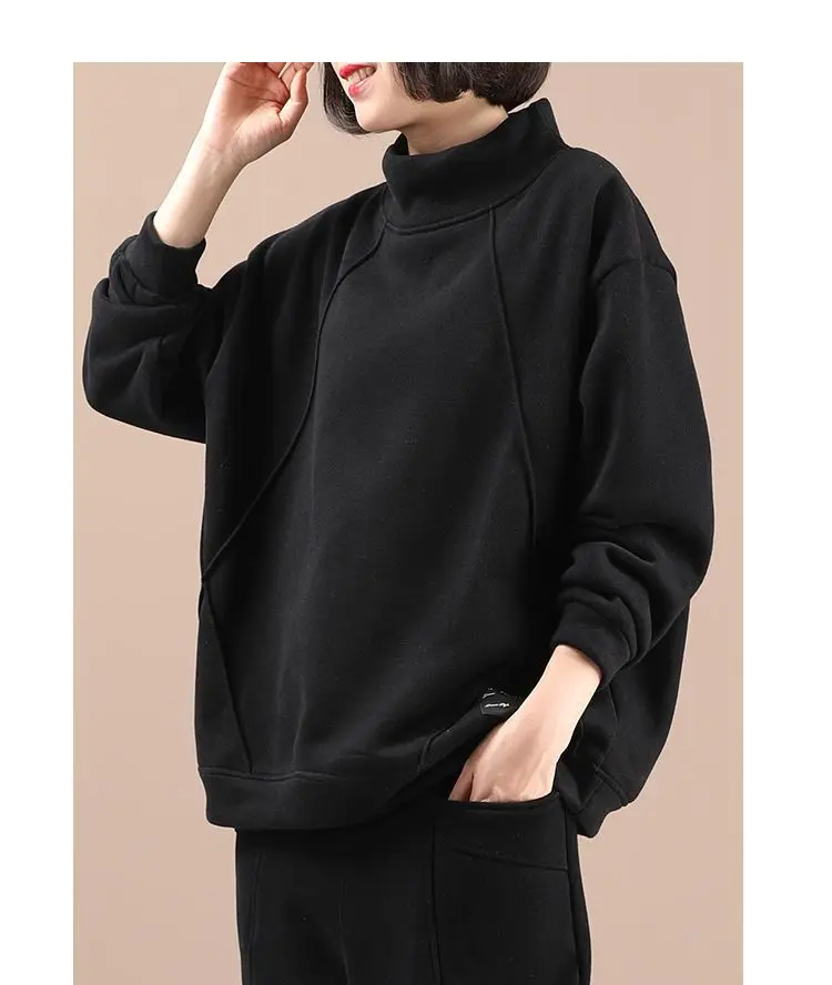 Modische Sweatshirts aus verdicktem Samt im koreanischen Stil, lockere Oberteile für den Winter, eleganter Stil, große Größe, vielseitige Damenbekleidung – Detail 15