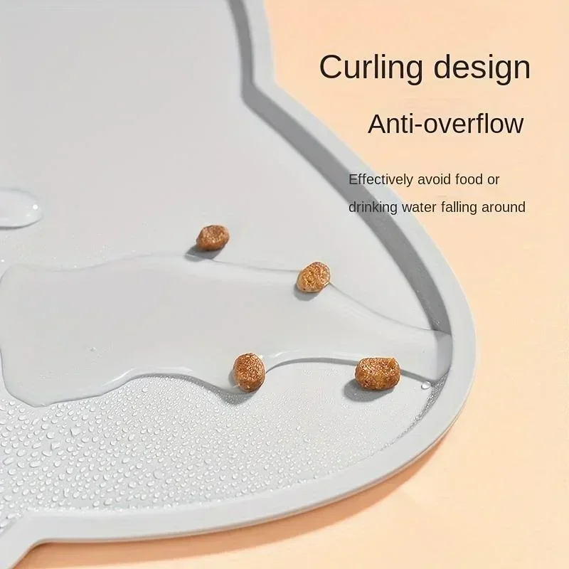 Durable Non-Slip Silicone Pet Feeding Mat - Waterproof & Washable Spill-Proof Surface