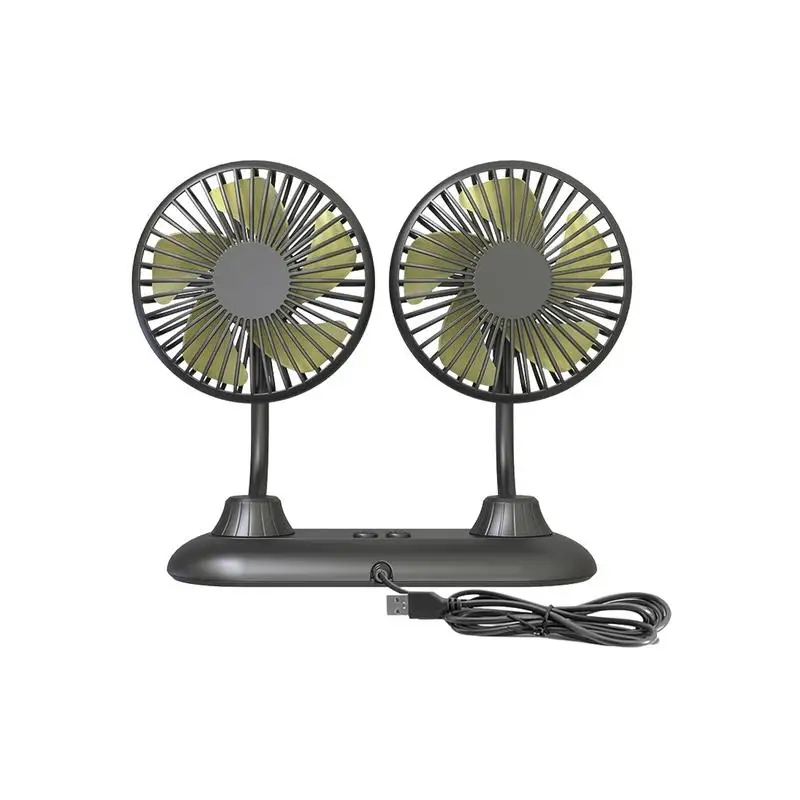 

Cooling Fan For Car Portable Dual Heads Car Seat Fan 4.5inch Air Fans ABS 3 Speeds Summer Cooling Fan USB Power High Airflow Fan