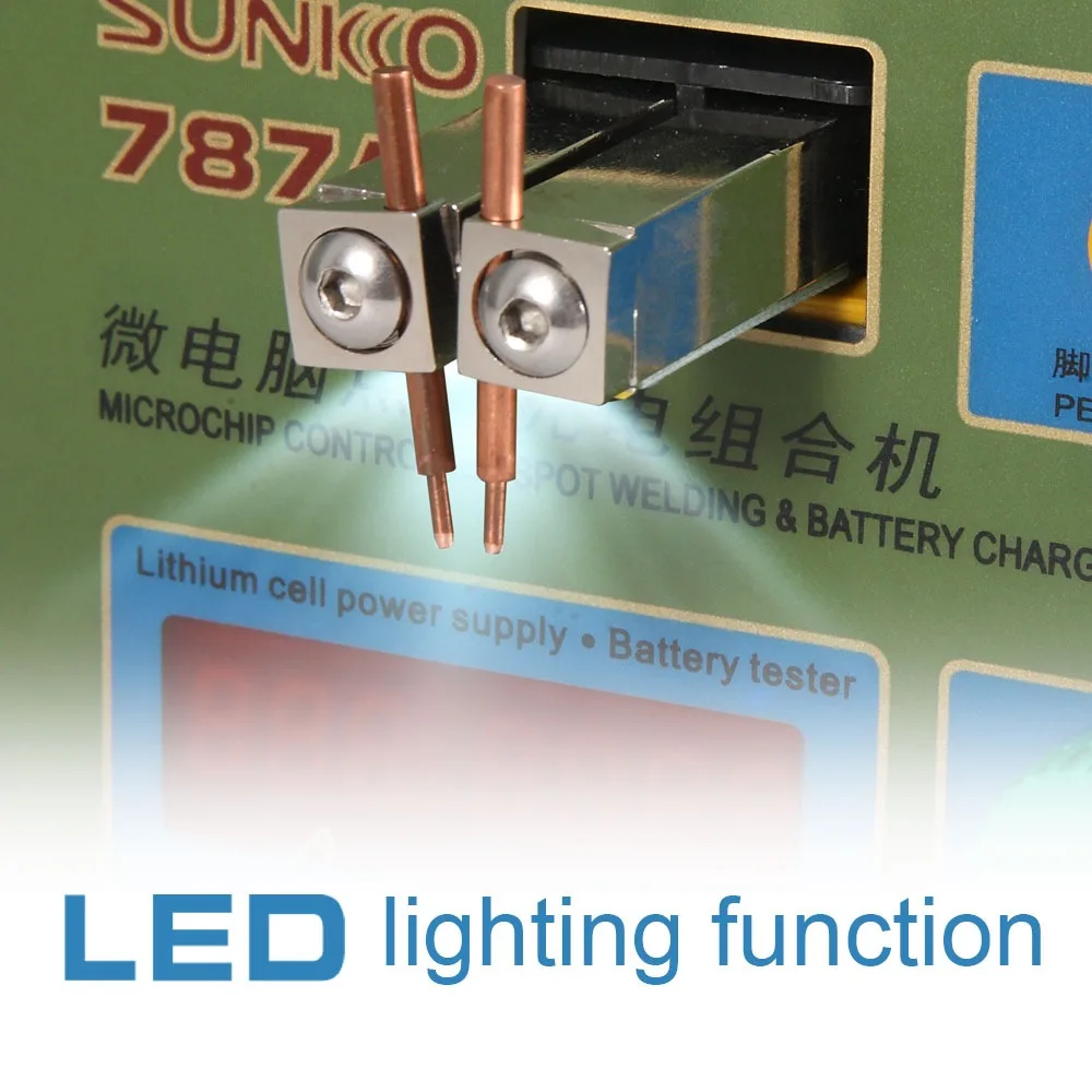 SUNKKO 787A+ Spot Welder 18650 lithium battery test and charging 2in1 double pulse precision spot welding machine LED lighting 5