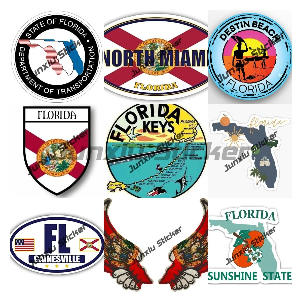 Виниловая наклейка для номерного знака, флаг Флориды, американский флаг, пляжный флаг Флориды