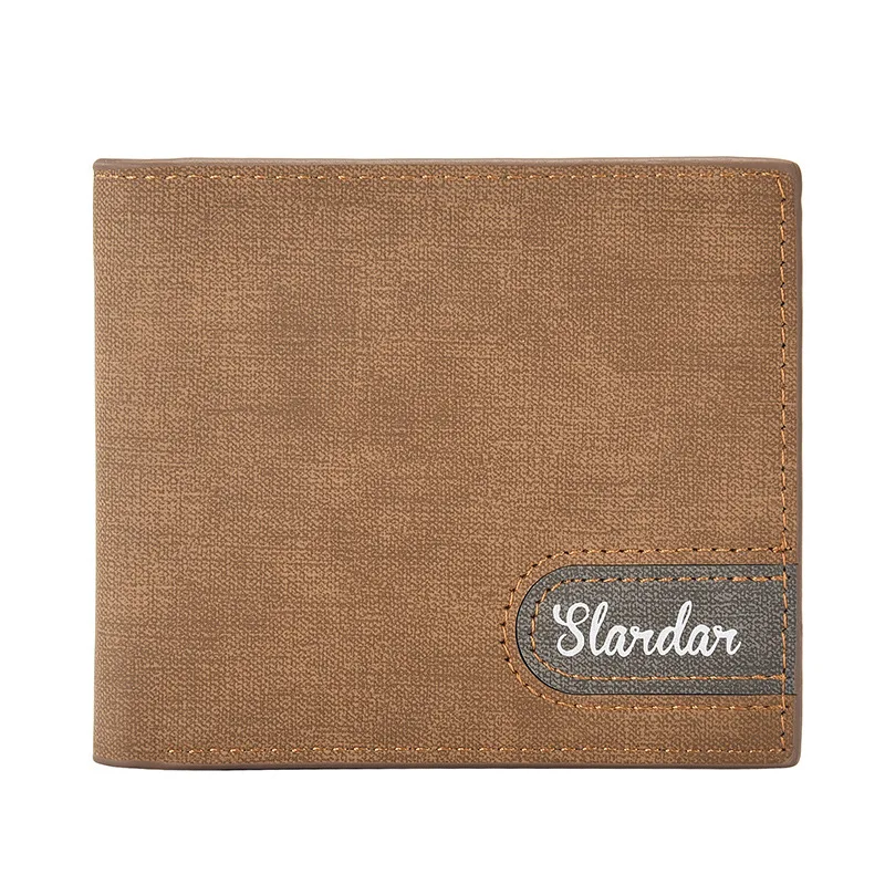 New men's wallet soft leather short youth wallet ultra-thin trendy student personalized horizontal wallet