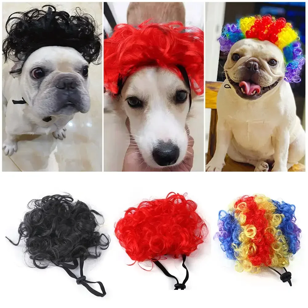 애완 동물 가발 코스프레 소품, 강아지 고양이 크로스 드레싱 헤어 세트, 재미있는 사진 소품 머리 액세서리, 장난 애완 동물 용품 의상, DIY