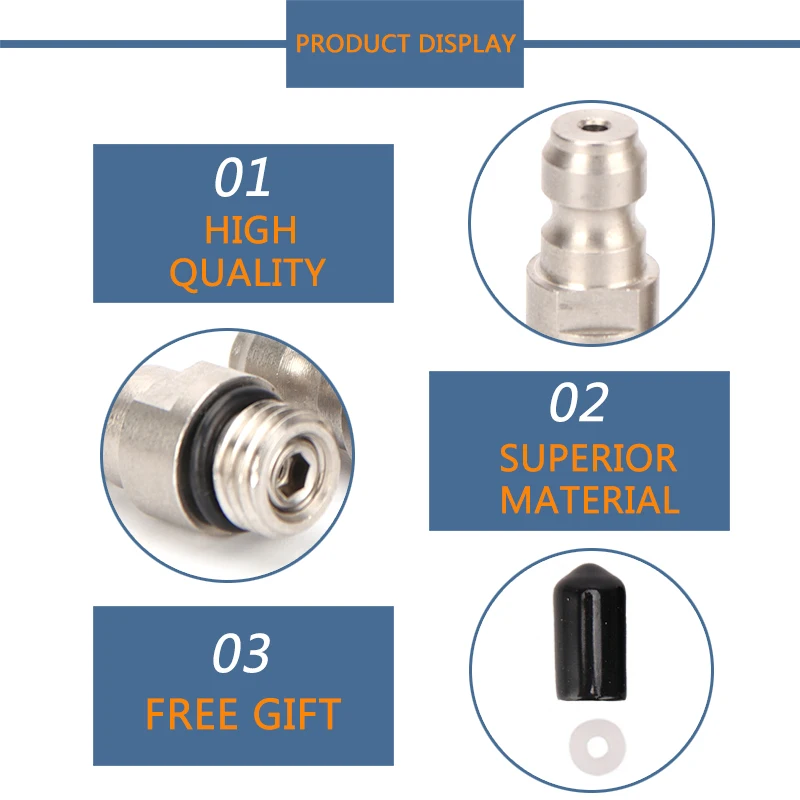 8mm Stainless Steel Quick Plug Coupler M8x1 Thread Adapter Air Refilling Quick Couplings Connectors Fittings 2pcs/set quick connect fittings
