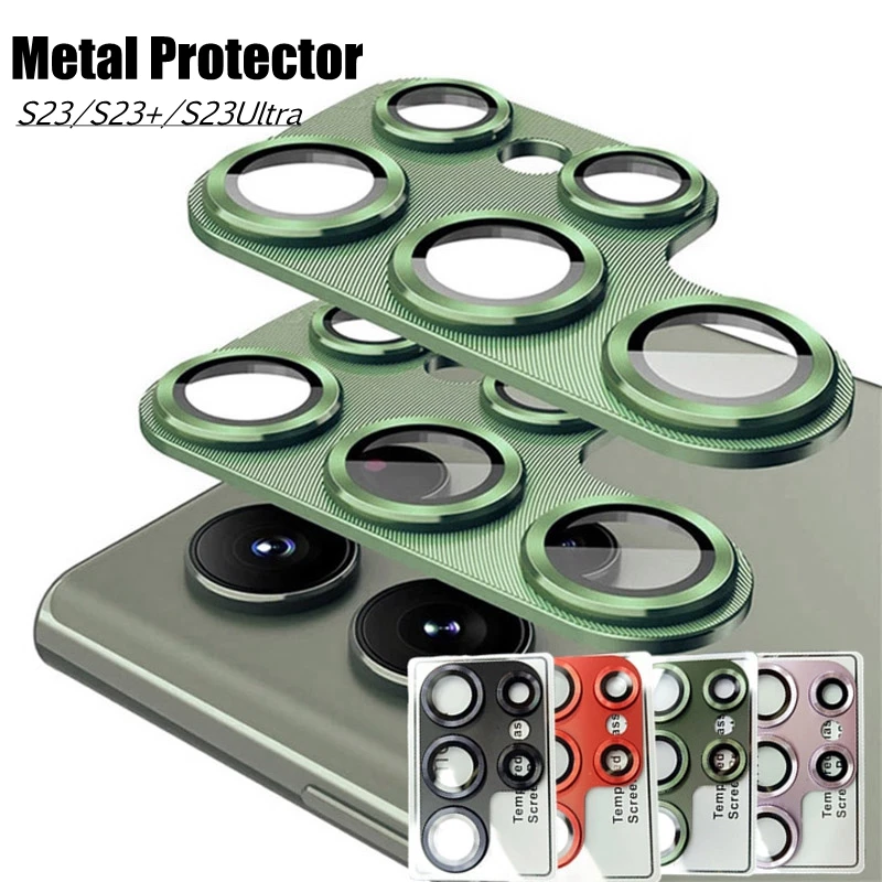 S23ultra Metal Full Cover Camera Lens Protector pentru Samsung Galaxy S23 Ultra S23+ S23 Plus Capac de protecție pentru lentilă, sticlă securizată_voghion.com