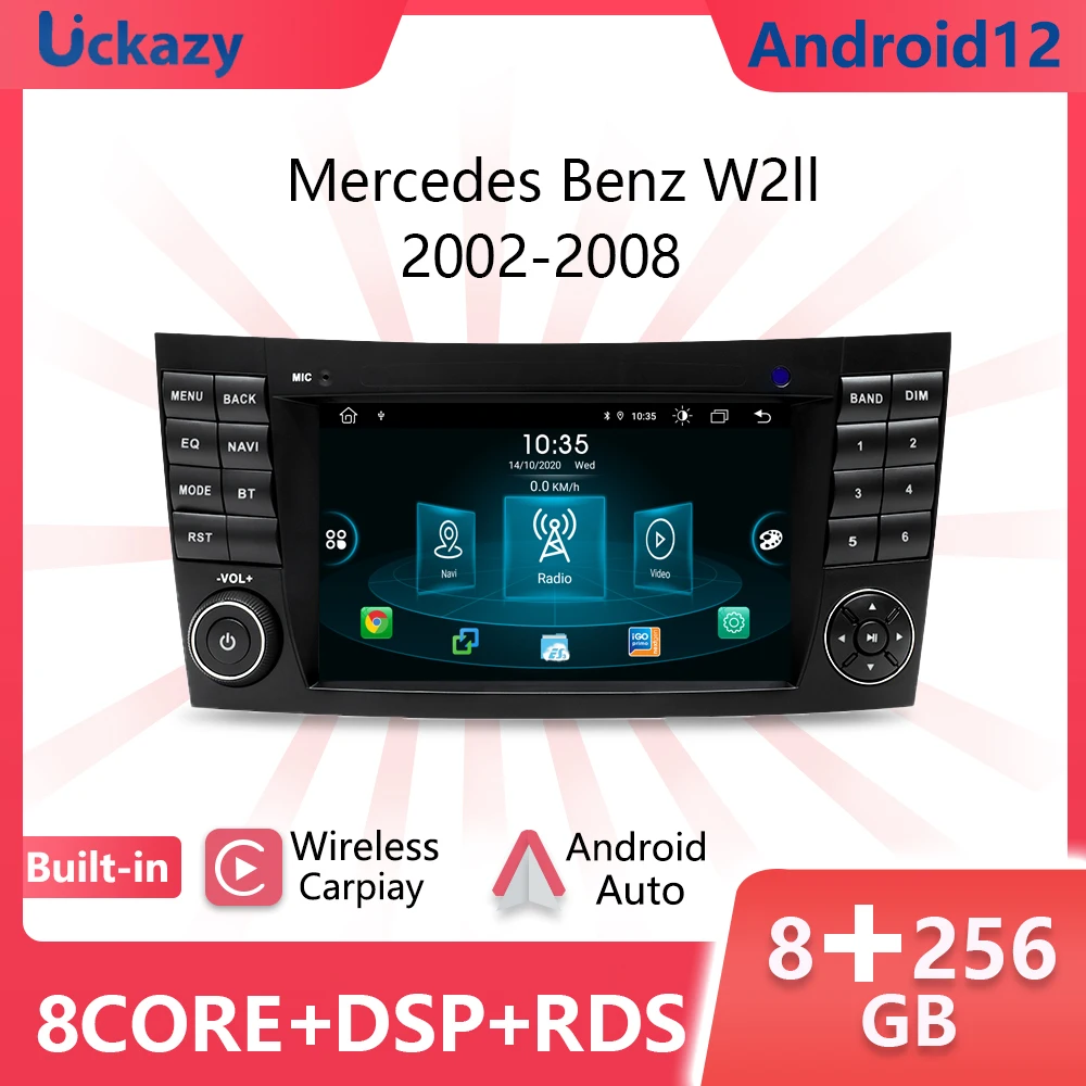 Autoradio 2 din android 11 para mercedes benz e class w211 e200 e220