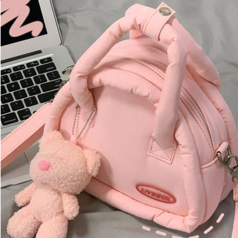 Xiuya Sweet Cute Handbags for Women Fluffy Soft Clouds Casual Crossbody Bag Harajuku Style Summer New Fashion Shoulder Bag crossbody bag,women shoulder bag,women messenger bag