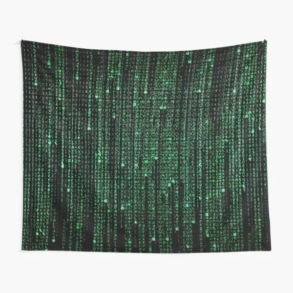 Hd Matrix Digital Rain Tapestry Yoga Living Decoration Bedspread Mat Travel Towel Hanging Decor Art Beautiful Colored Bedroom