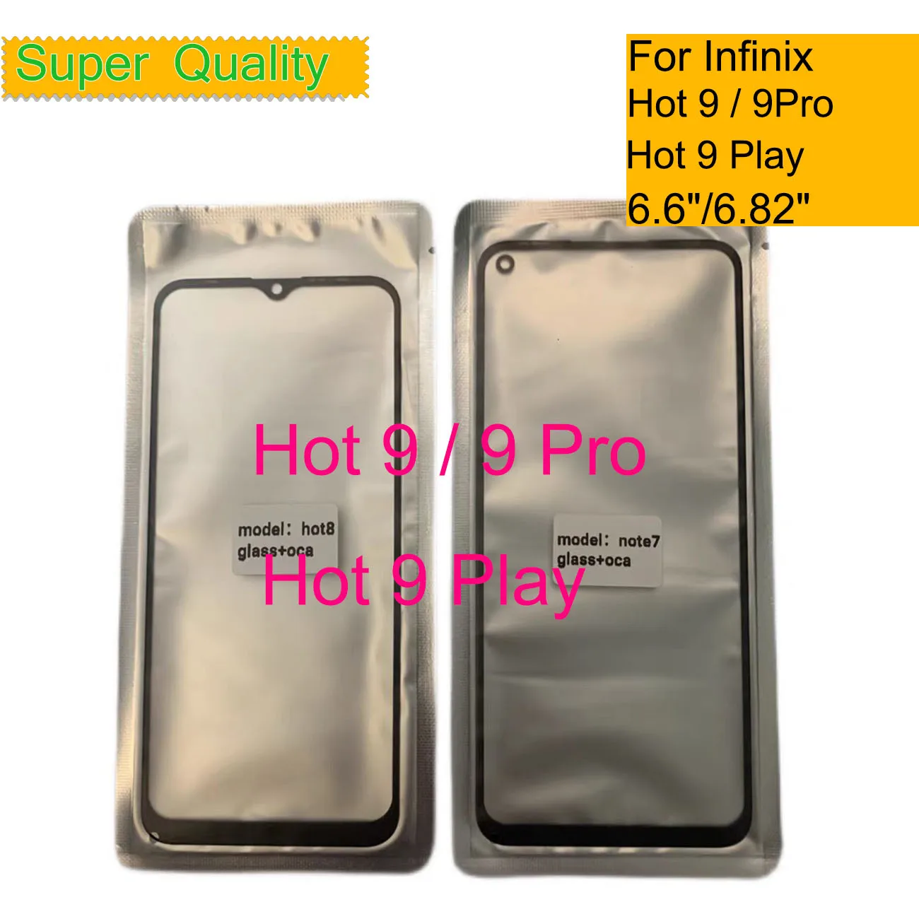 

10Pcs/Lot For Infinix Hot 9 Pro Touch Screen Front Outer Glass Panel Lens For Infinix Hot 9 Play LCD Front Glass With OCA