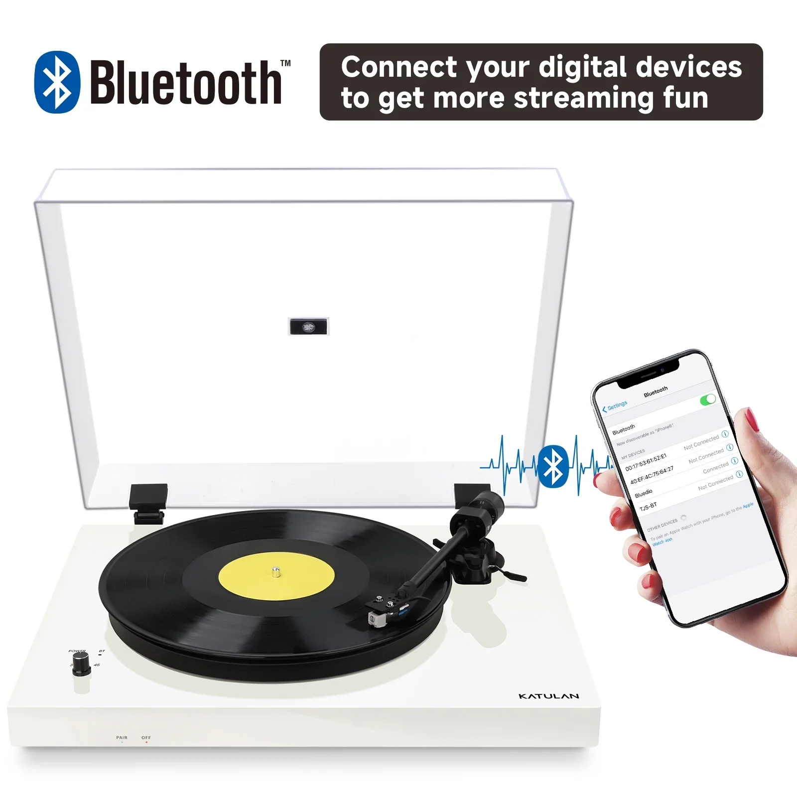 조정가능한 균형추를 가진 고품질 턴테이블 기록 플레이어 Bluetooth 비닐 기록 플레이어