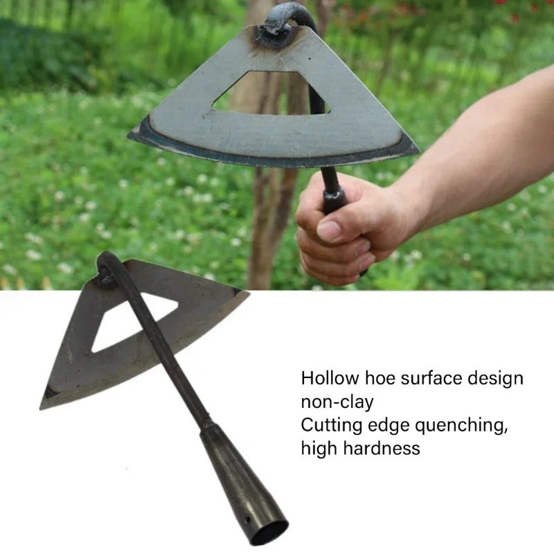 Hollow Hoe Hand Shovel All Steel 325mm Heavy Duty for Backyard Farm Vegetable Loosening Planting Weeding Puller 6