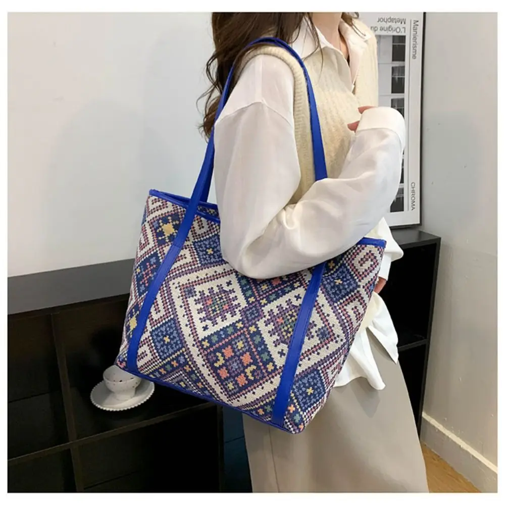 

Animal Ethnic Style Shoulder Bag NEW Bucket Bag Purses Totes Bag Straw Solid Color Underarm Bag Ladies