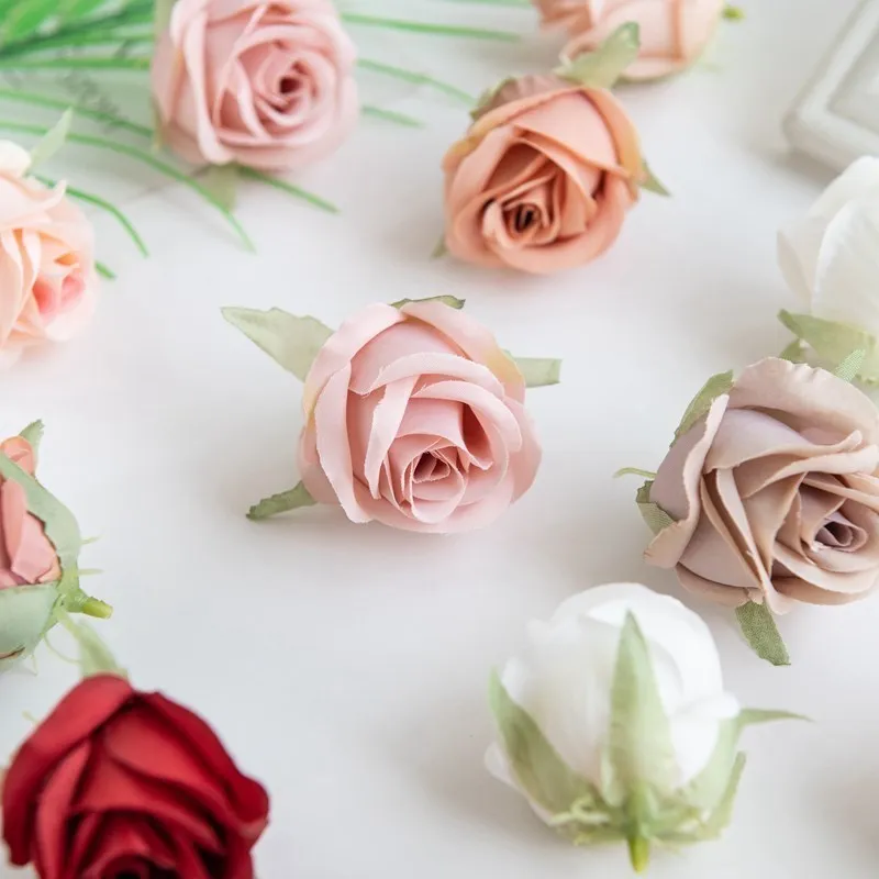 100 stücke Perle Rose Köpfe Seide Künstliche Blume Für Home Weihnachten Hochzeit Brautstrauß Garten Bogen Party Diy geschenk Zubehör – Detail 5