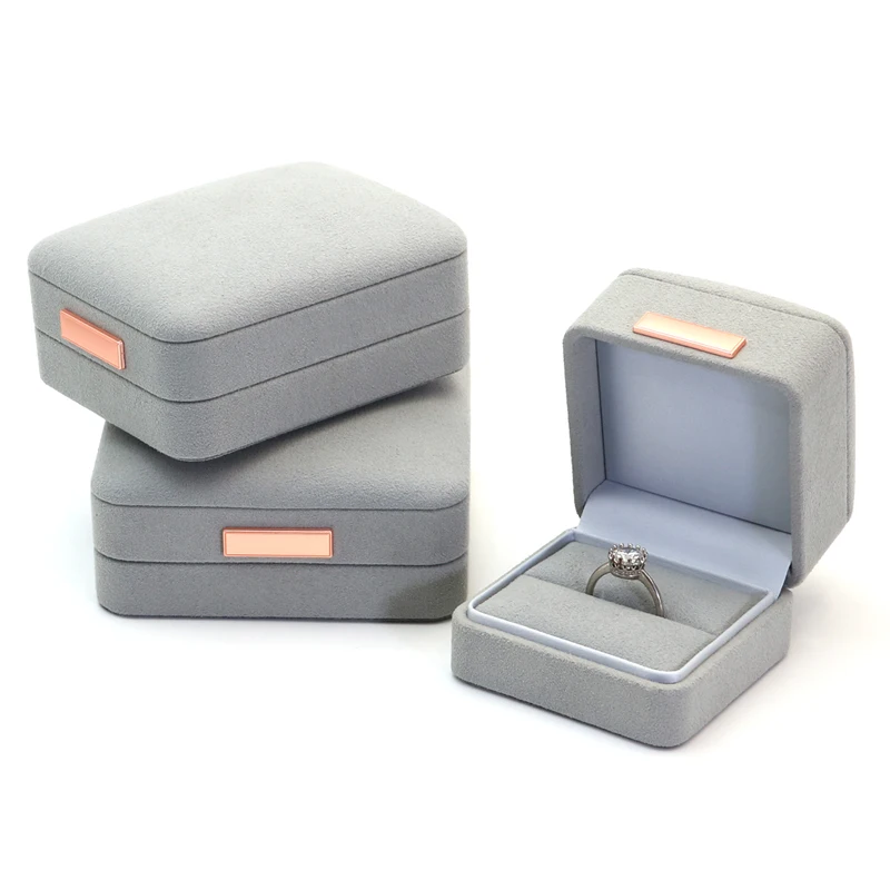 

New Velvet Jewellery Box Wedding Ring Pendant Earring Jewelry Display Packaging Cases with Custom Logo Jewellery Gift Box Cases