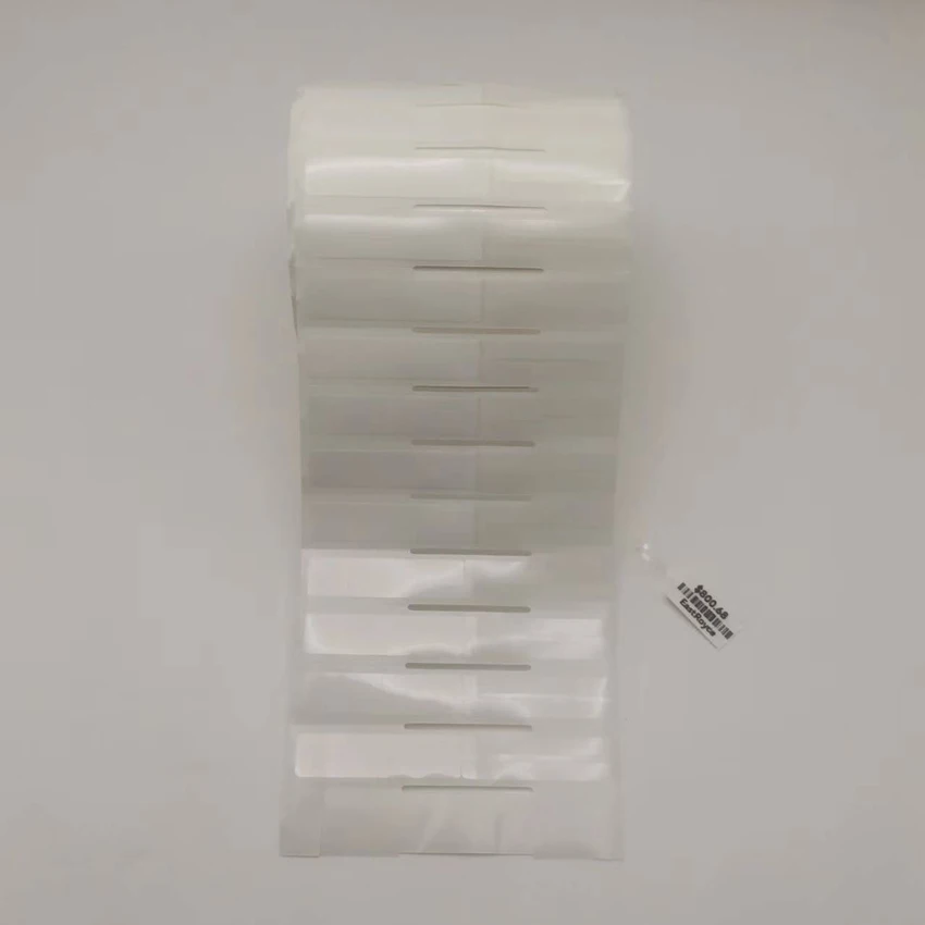 투명 쥐 꼬리 흰색 보석 라벨, 열 전사 PET 보석 가격표, 3.5 x 0.437 빈, 2000 개/롤, 86x11mm
