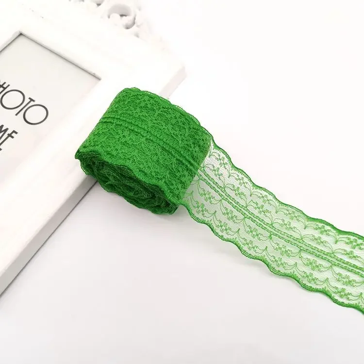 Elegant Metallic Lace Ribbon – 10m Embroidered Trim for Sewing, Crafting, & Decorative Projects
