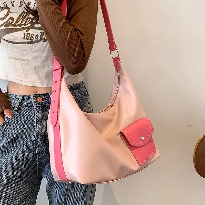 

Большая женская сумка большой вместимости, новинка 2022, модная универсальная сумка-мессенджер на одно плечо, летняя Простая Сумка-тоут для поездок
