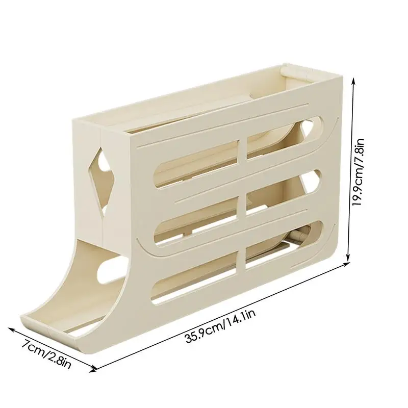 Egg Rack Cup Holder Auto Rolling Fridge Egg Organizer 30 Eggs Rack Tray