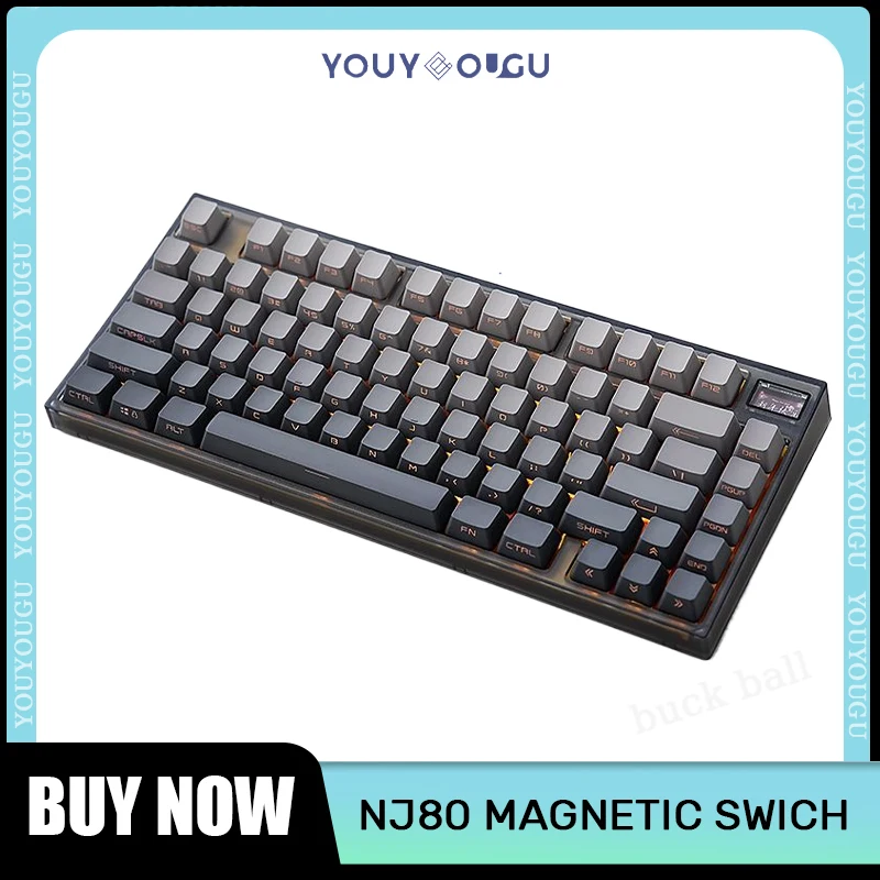 

Keydous Nj80-Cp Magnetic Swich Gaming Keyboards Wireless Mechanical Keyboard 3 Mode Custom Rgb Blacklight Adjustable Rt Keybords