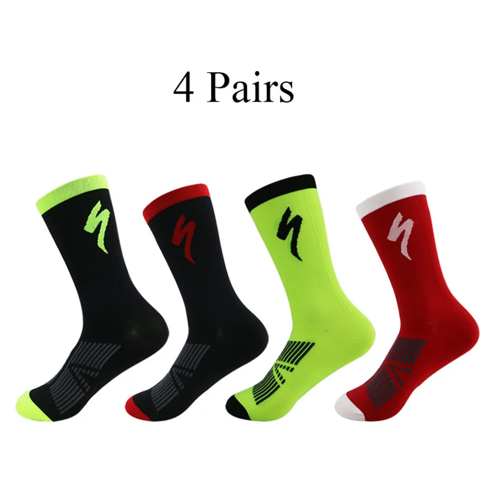 4 pairs of professional sports cycling socks for men's professional road cycling comfort socks