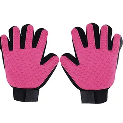 Pet Hair Removal and Grooming Glove - Deshedding & Massage Brush (Pink - One pair)