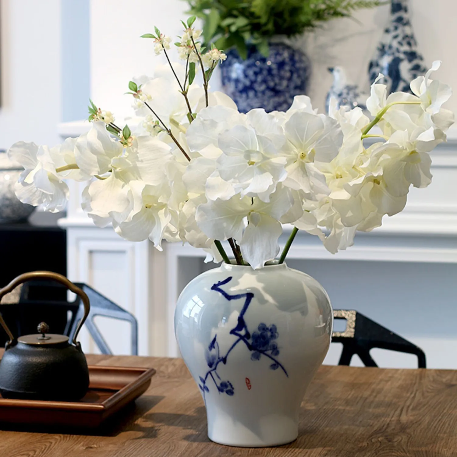 

IndiGO-White Vanda Orchid for Wedding, Artificial Flower, Real Touch Latex Coating Petal, Floral Event, Party Decoration,